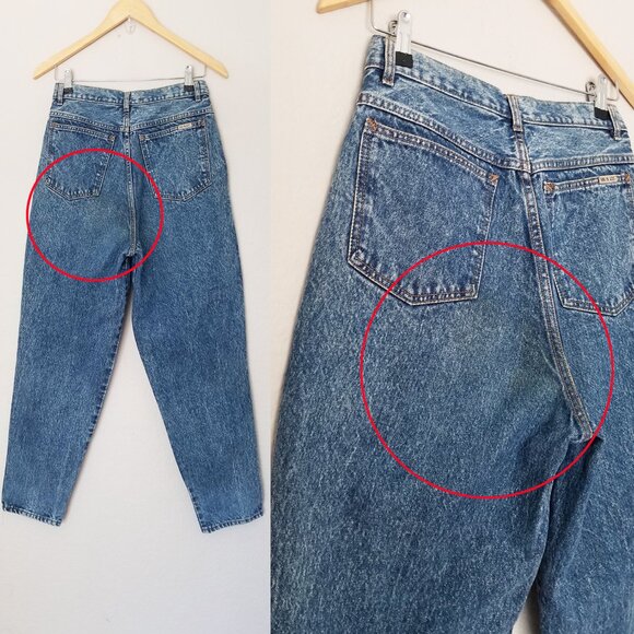 Vintage Bill Blass High Waist Pleated Front Mom Jean 10 Stone Wash Tapered Leg - Picture 15 of 16